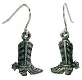 Photo of Pewter Cowboy Boot Earrings 