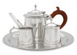 Photo of William Will Pewter Tea Service, Rosewood Handle