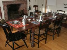 Photo of Elegant Dining Table with Pewter Settings