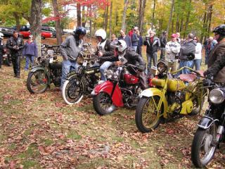 A group of vintage motorcycles at Pewter Run 2010